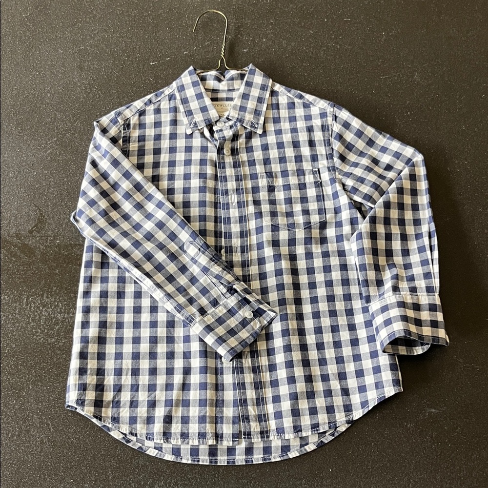 Crewcuts Navy and White Plaid Shirt